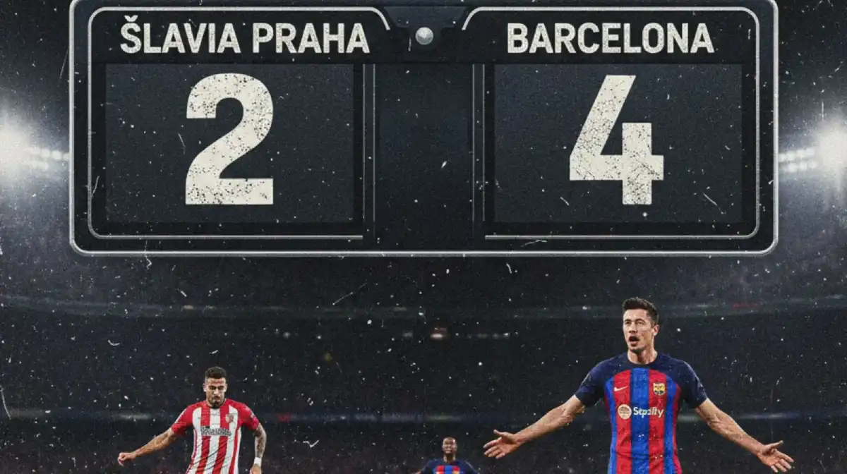 Lewandowski Finds Redemption in Prague as Barcelona Edge Slavia Praha 4-2